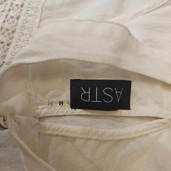 Revolve ASTR Silk Tank Lace Trim Romantic Blouse Top Size Medium - Picture 2 of 16